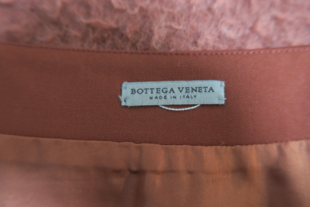 BOTTEGA VENETA Rust Bouclé Mohair Pencil Skirt Size 38