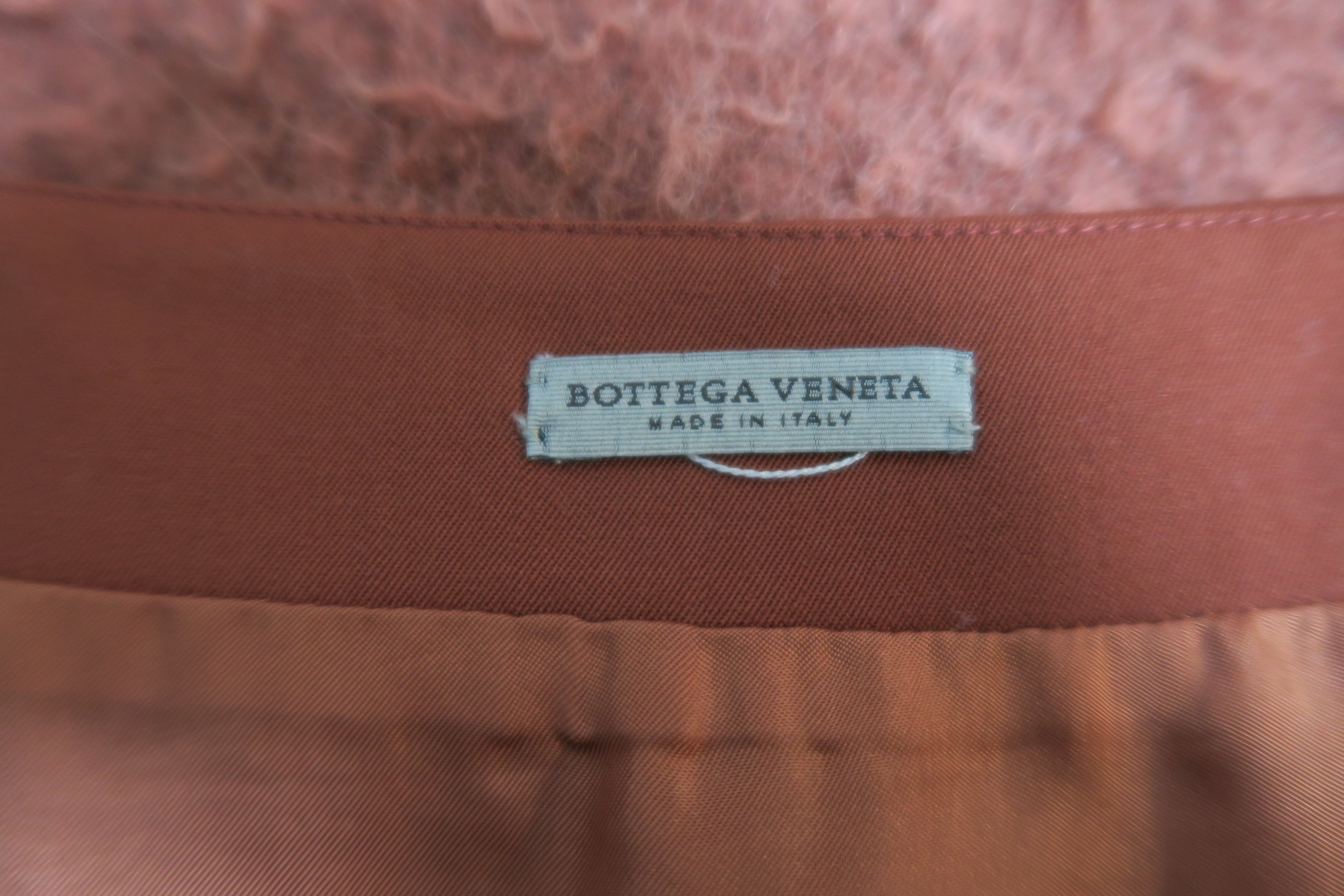 BOTTEGA VENETA Rust Bouclé Mohair Pencil Skirt Size 38