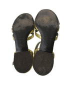 Marc Jacobs Gold Metallic Leather T-Strap Sandals Size 6