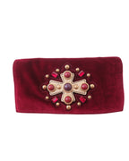 Yves Saint Laurent  Byzantine Cross Embellishment Velvet Clutch