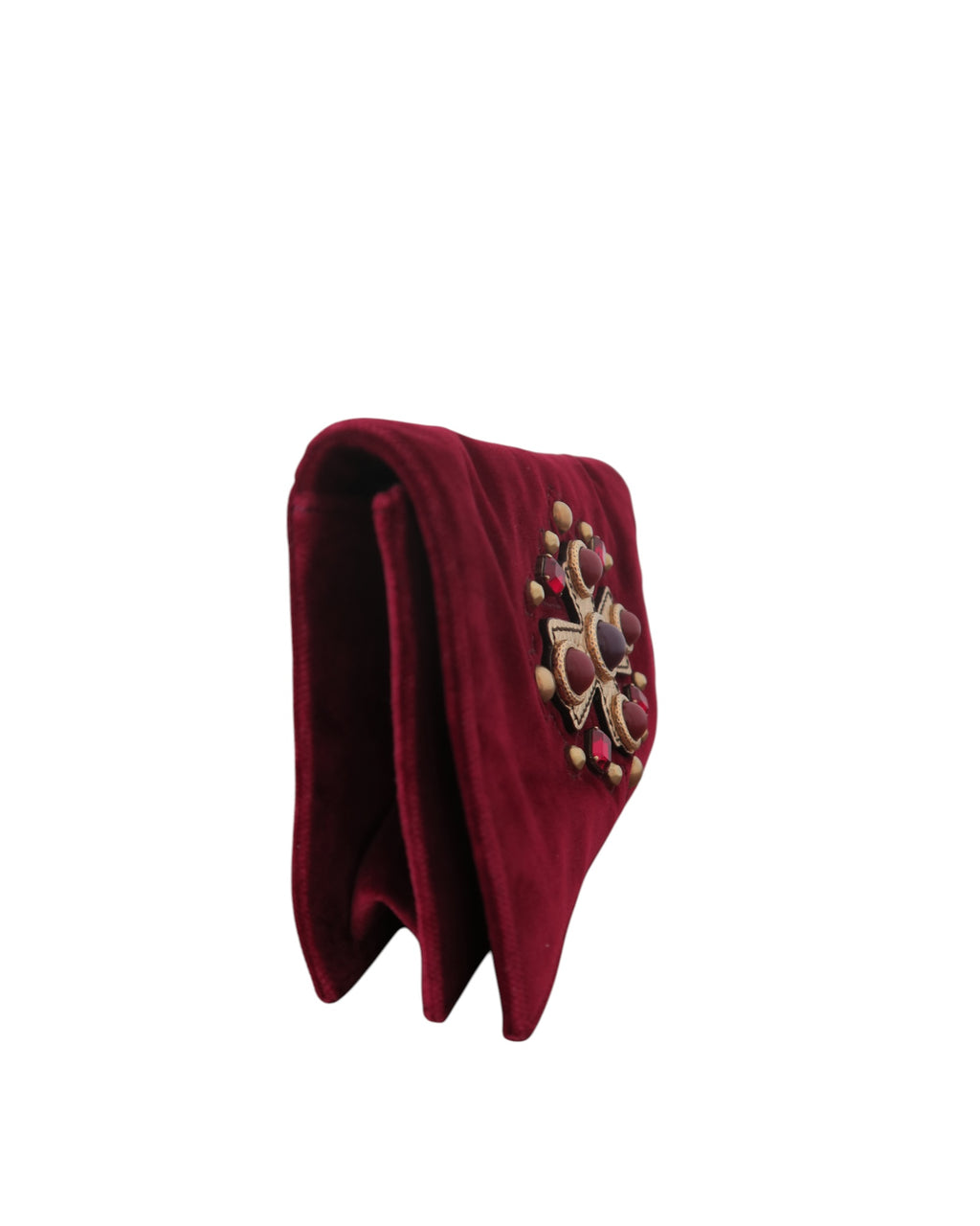 Yves Saint Laurent  Byzantine Cross Embellishment Velvet Clutch