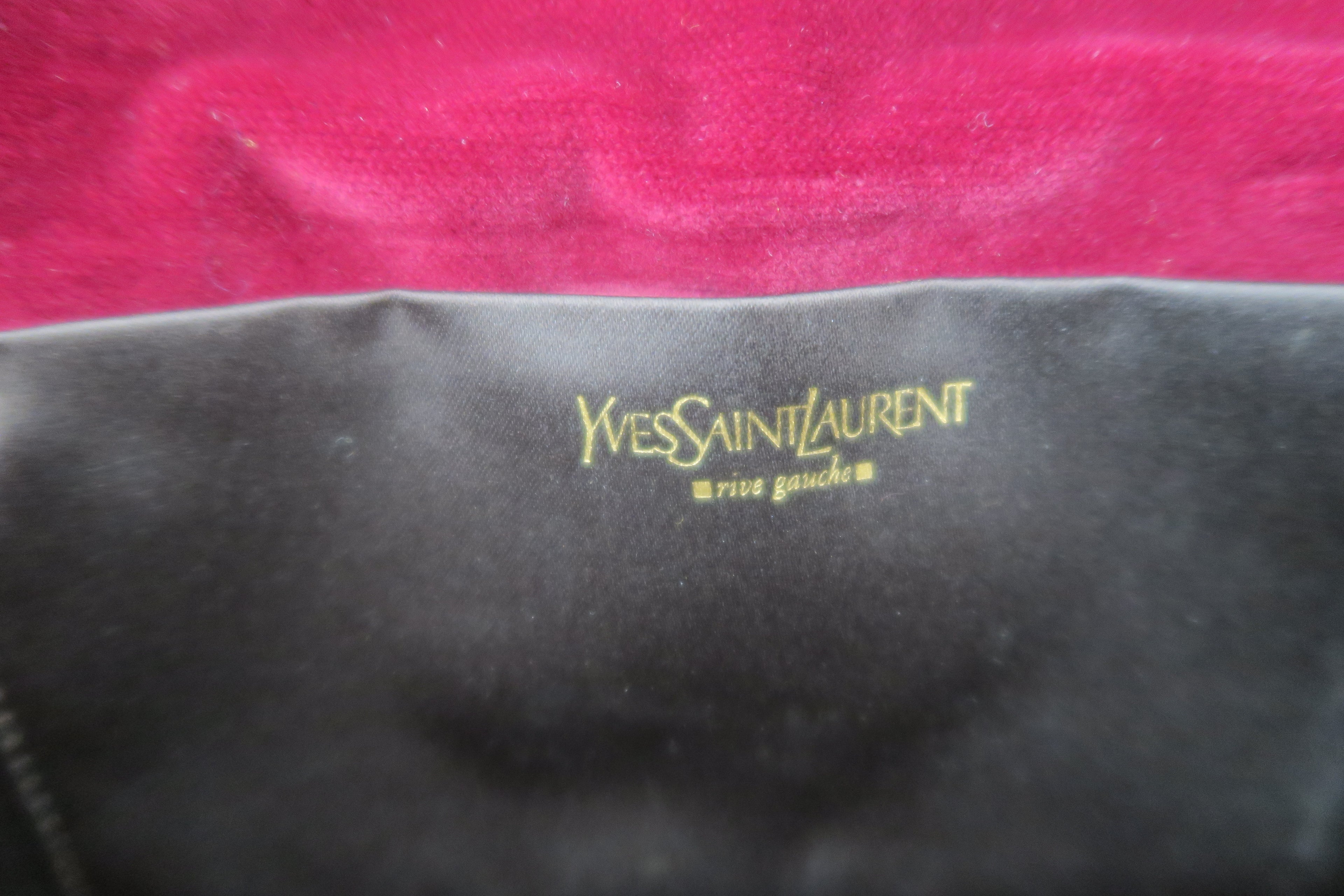 Yves Saint Laurent  Byzantine Cross Embellishment Velvet Clutch