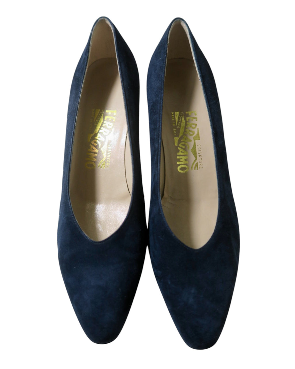 Salvatore Ferragamo Dark Navy Suede Pumps Size 8