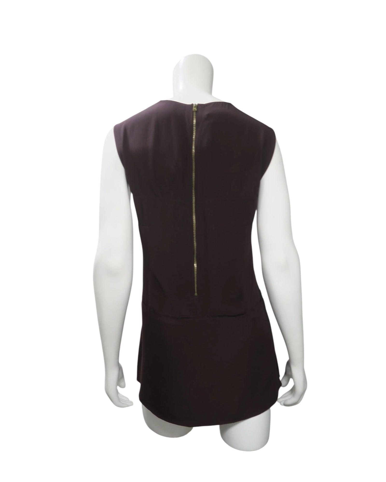 Marni Sleeveless Aubergine Drop Waist Top Size 44 – Inkvaan
