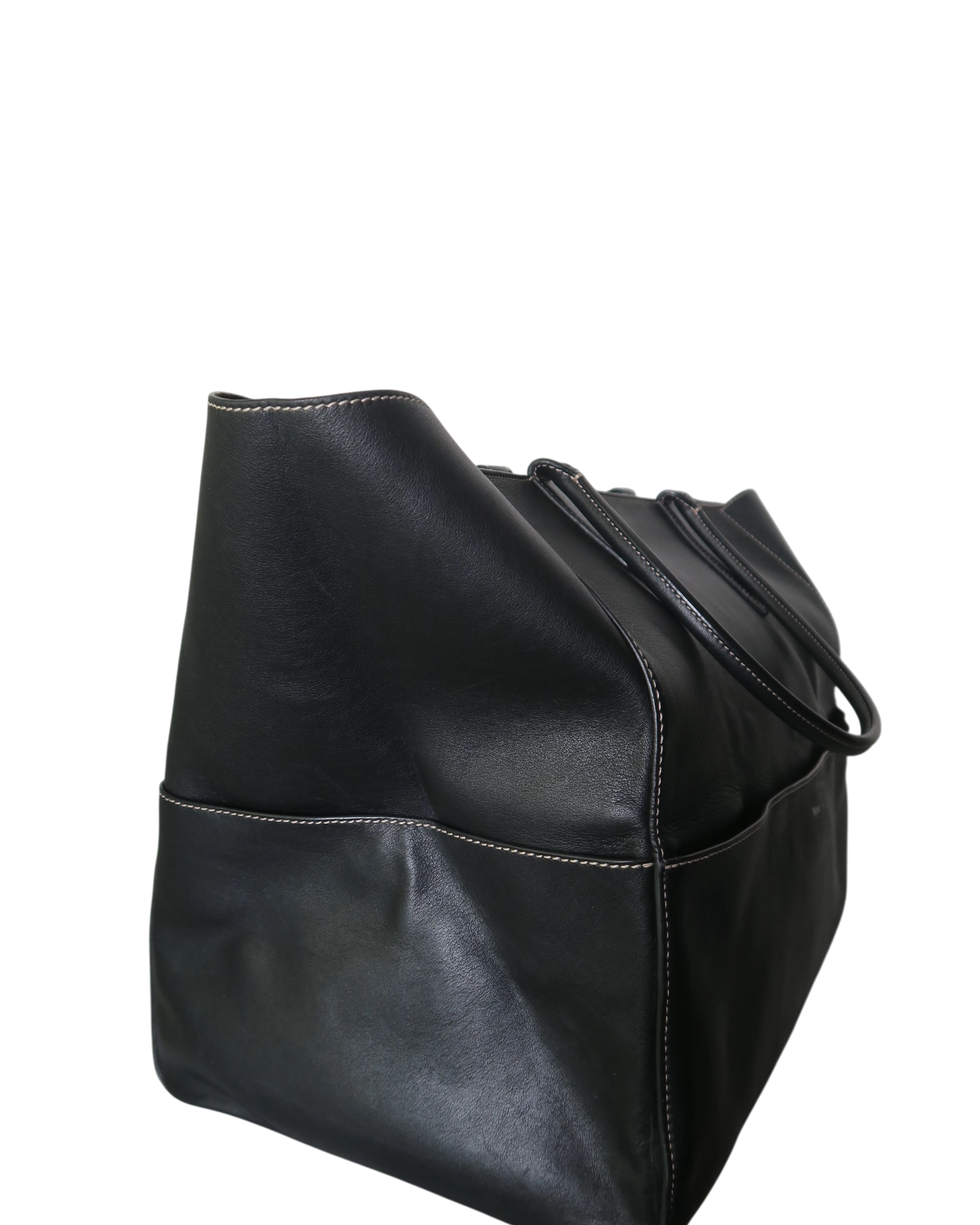 Métier Black Leather Large Tote Bag