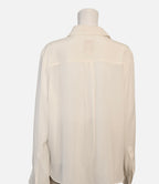 TWP Ivory Silk Button Down Blouse Size M/L