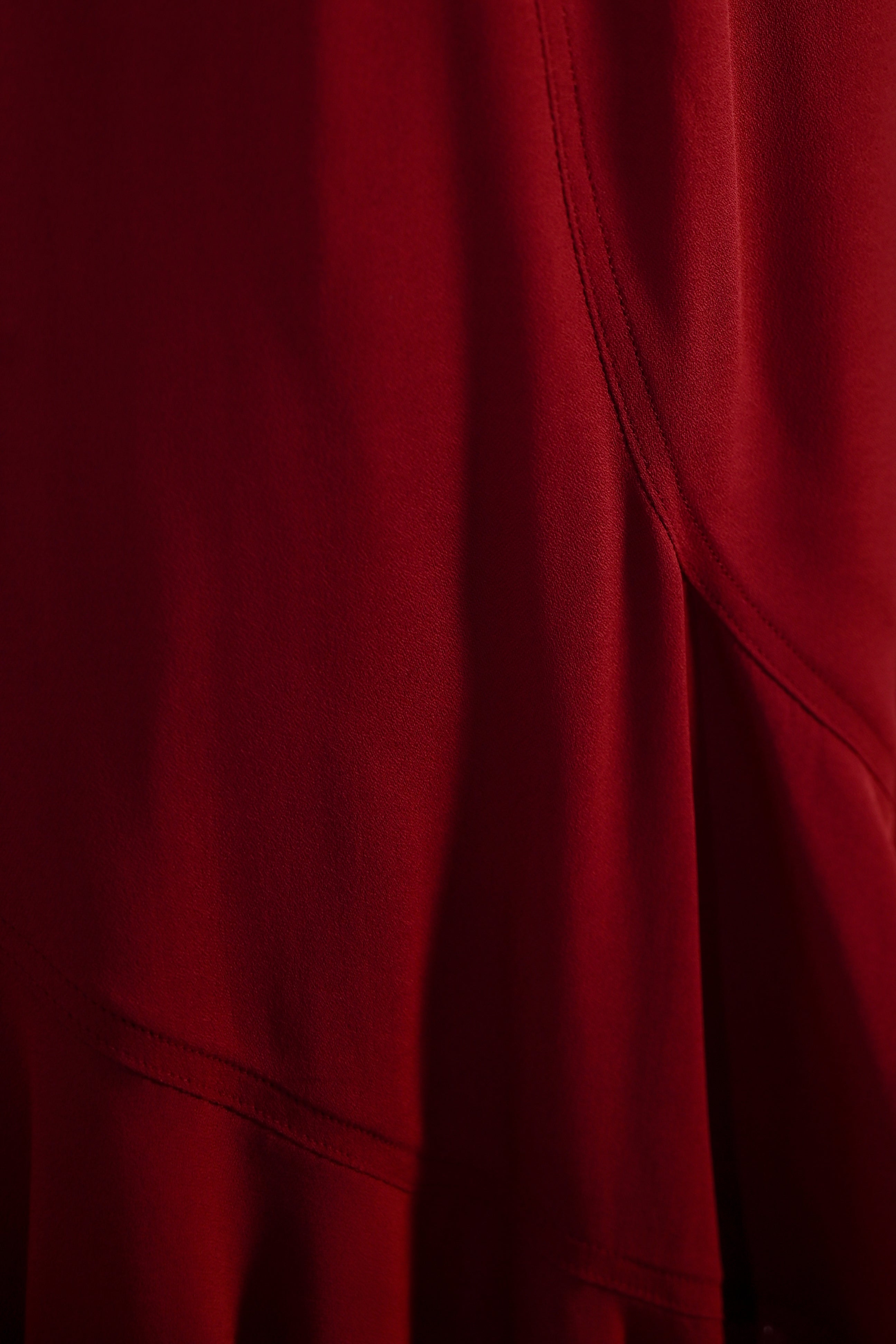 Yves Saint Laurent YSL by Tom Ford Crimson Red Ruffled Skirt Size 42