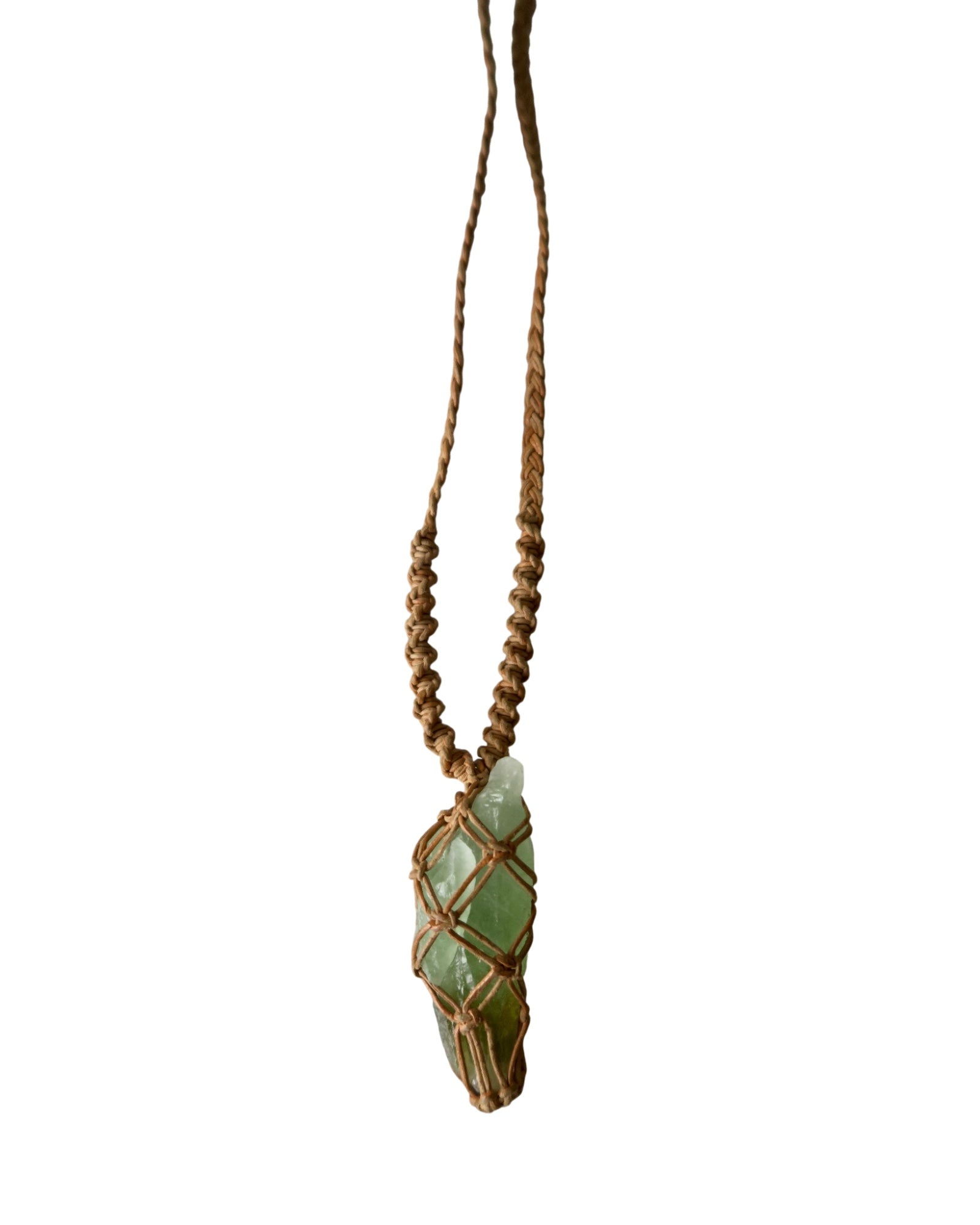 Olivia Moray Macramé Green Fluorite Pendant Necklace