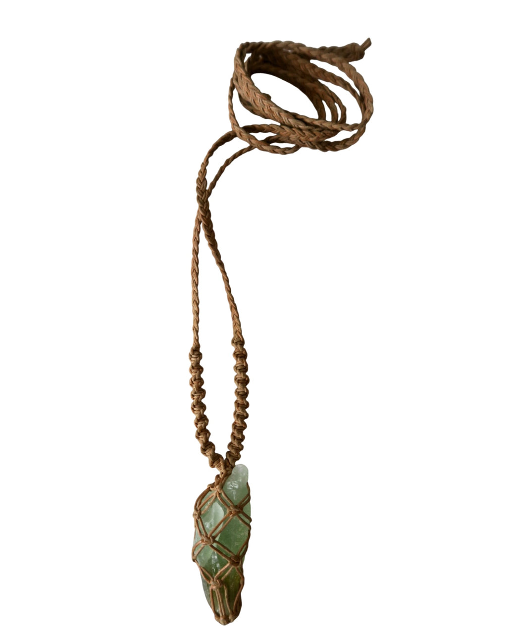 Olivia Moray Macramé Green Fluorite Pendant Necklace