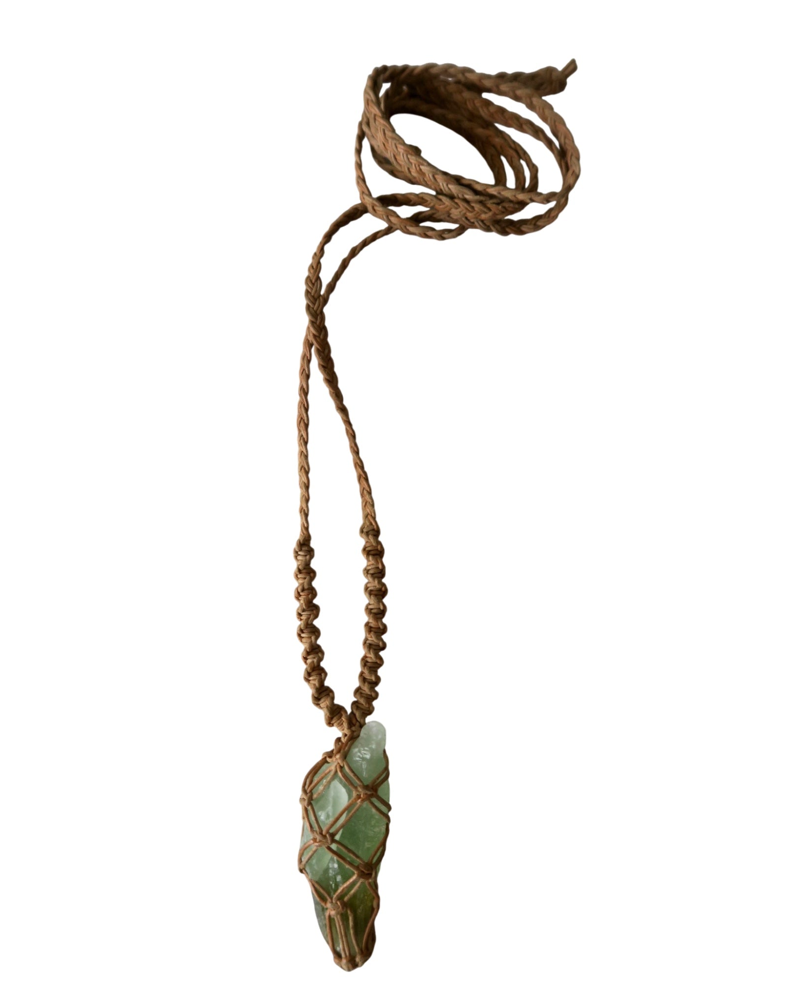 Olivia Moray Macramé Green Fluorite Pendant Necklace