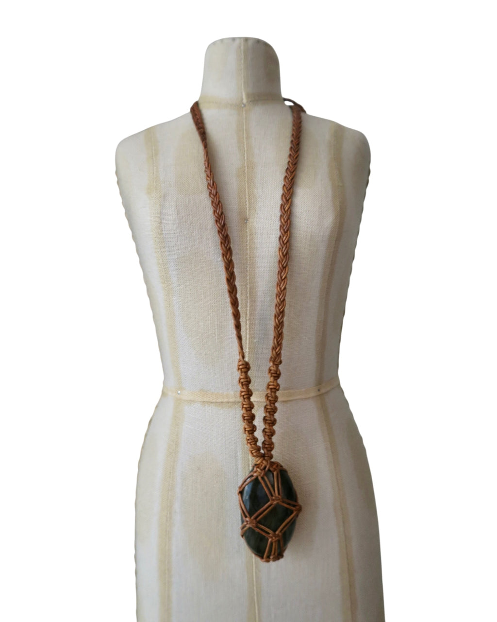 Olivia Moray Macrame Labradorite Pendant Necklace