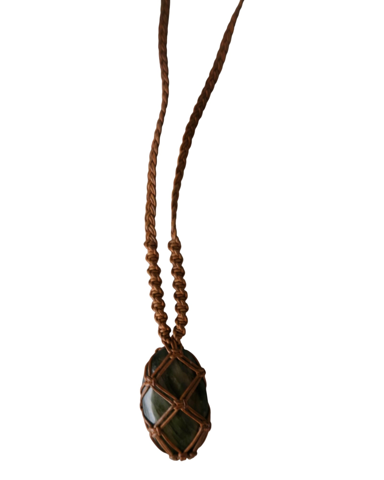 Olivia Moray Macrame Labradorite Pendant Necklace