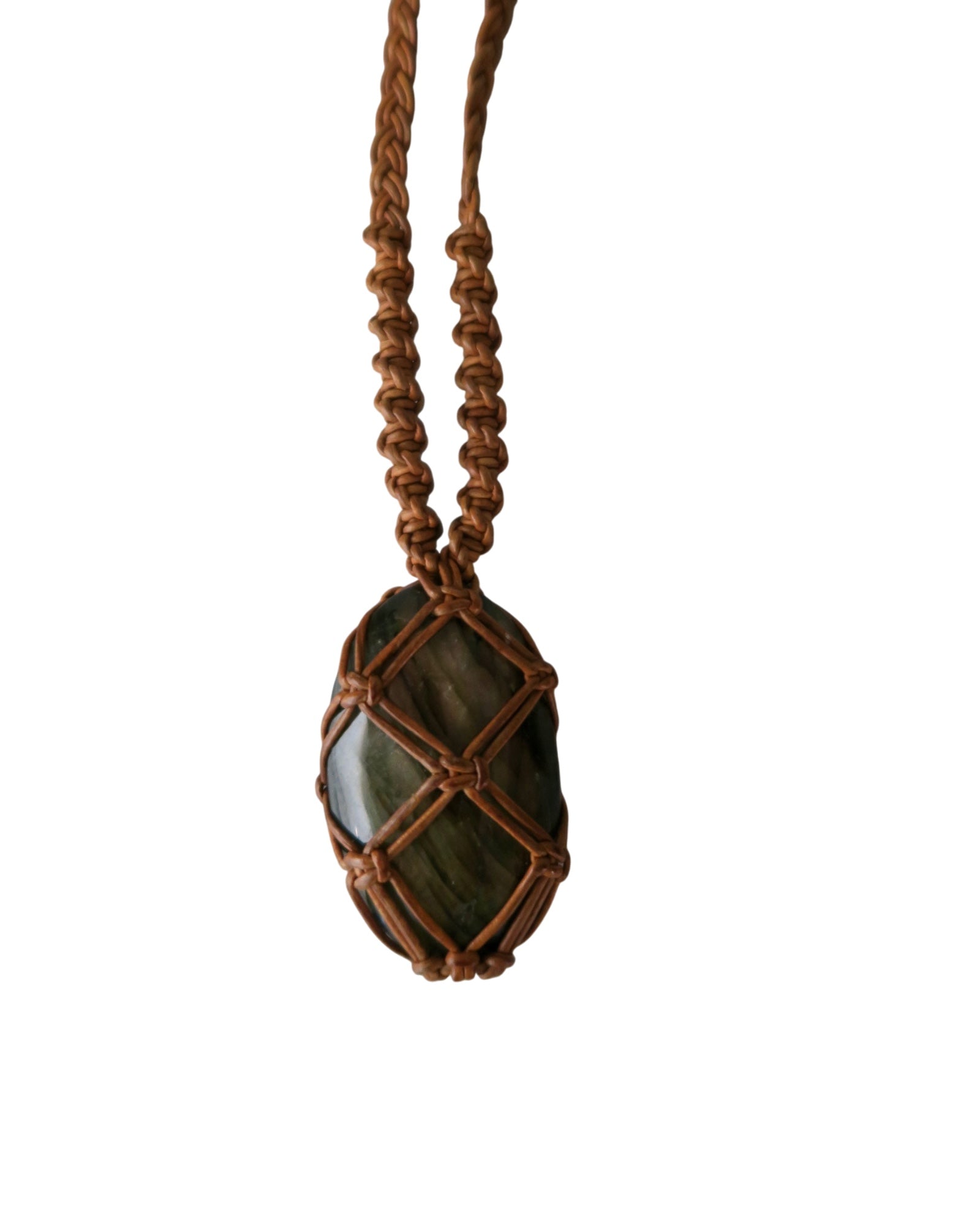Olivia Moray Macrame Labradorite Pendant Necklace
