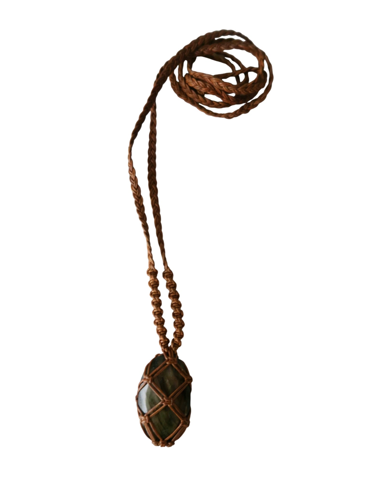 Olivia Moray Macrame Labradorite Pendant Necklace