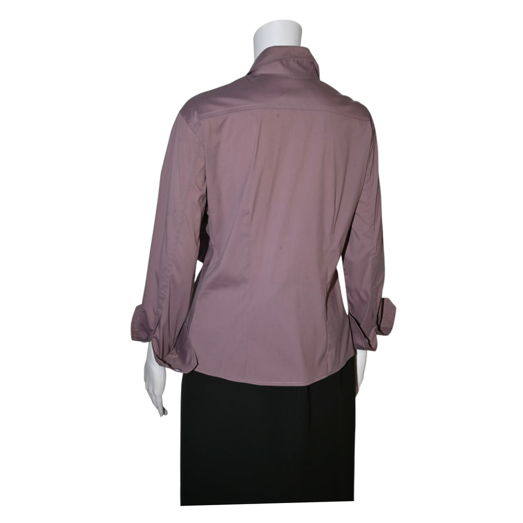 Yves Saint Laurent YSL by Tom Ford Dusty Mauve Oversized Bow Shirt Size 42