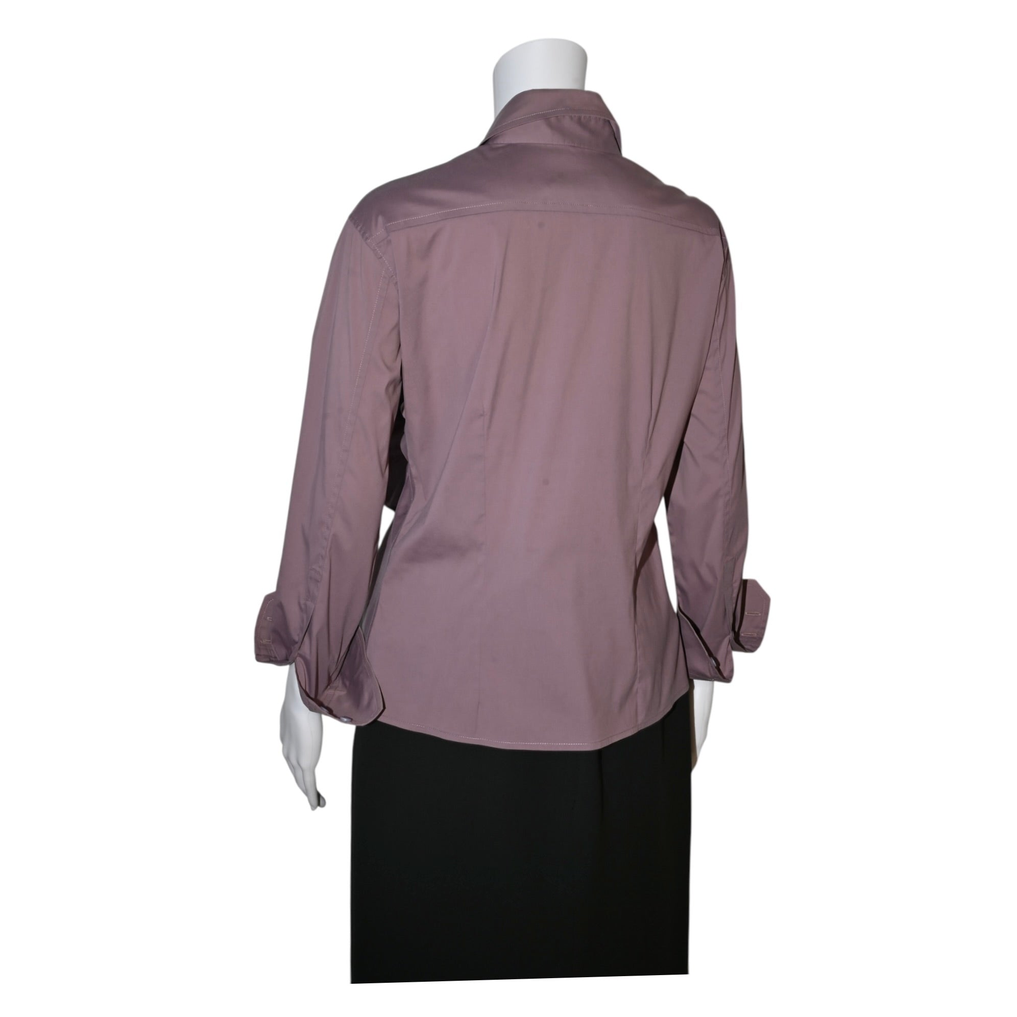 Yves Saint Laurent YSL by Tom Ford Dusty Mauve Oversized Bow Shirt Size 42