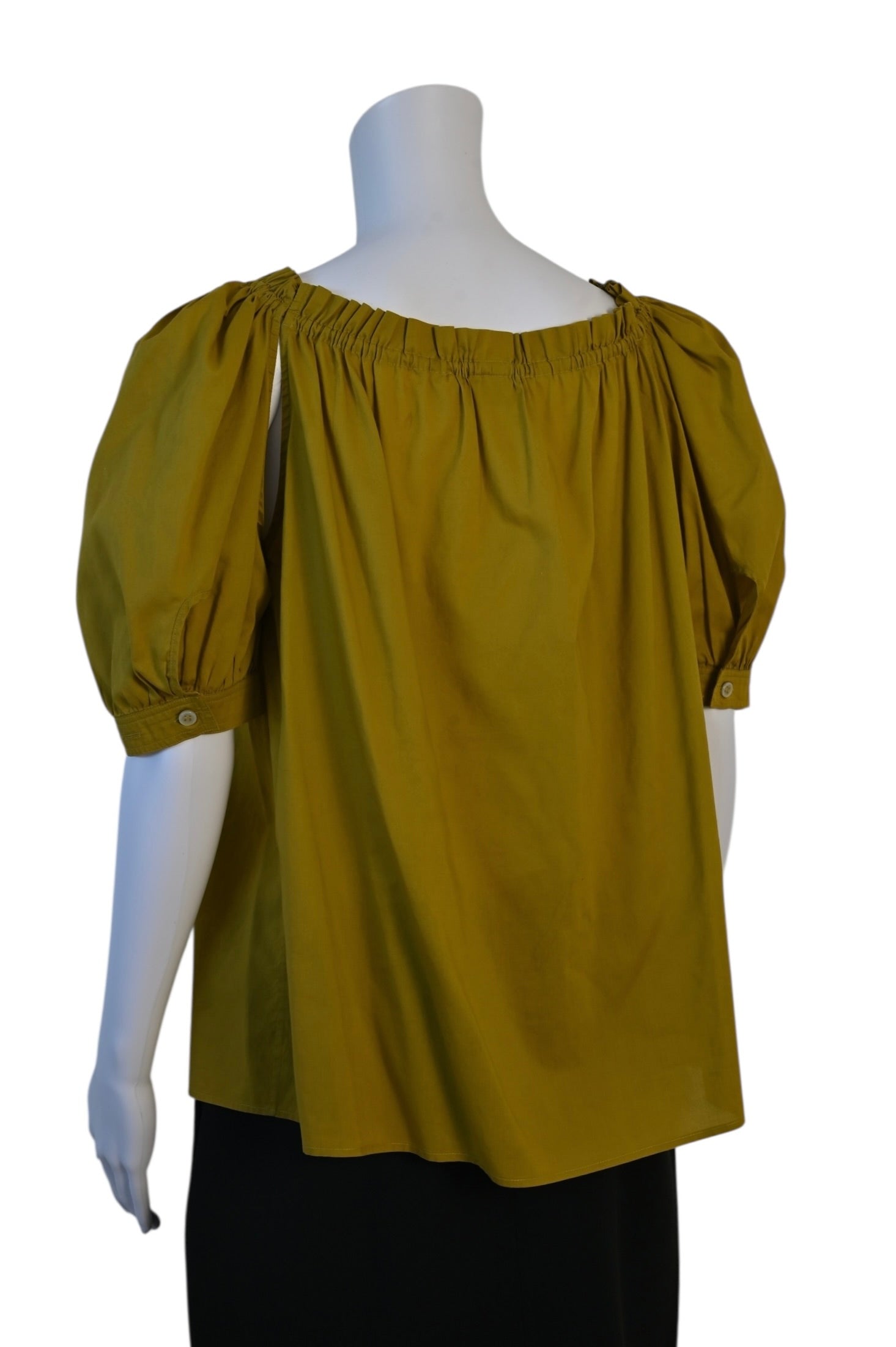 Yves Saint Laurent YSL by Tom Ford Mustard Peasant Blouse Size 42