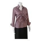 Yves Saint Laurent YSL by Tom Ford Dusty Mauve Oversized Bow Shirt Size 42