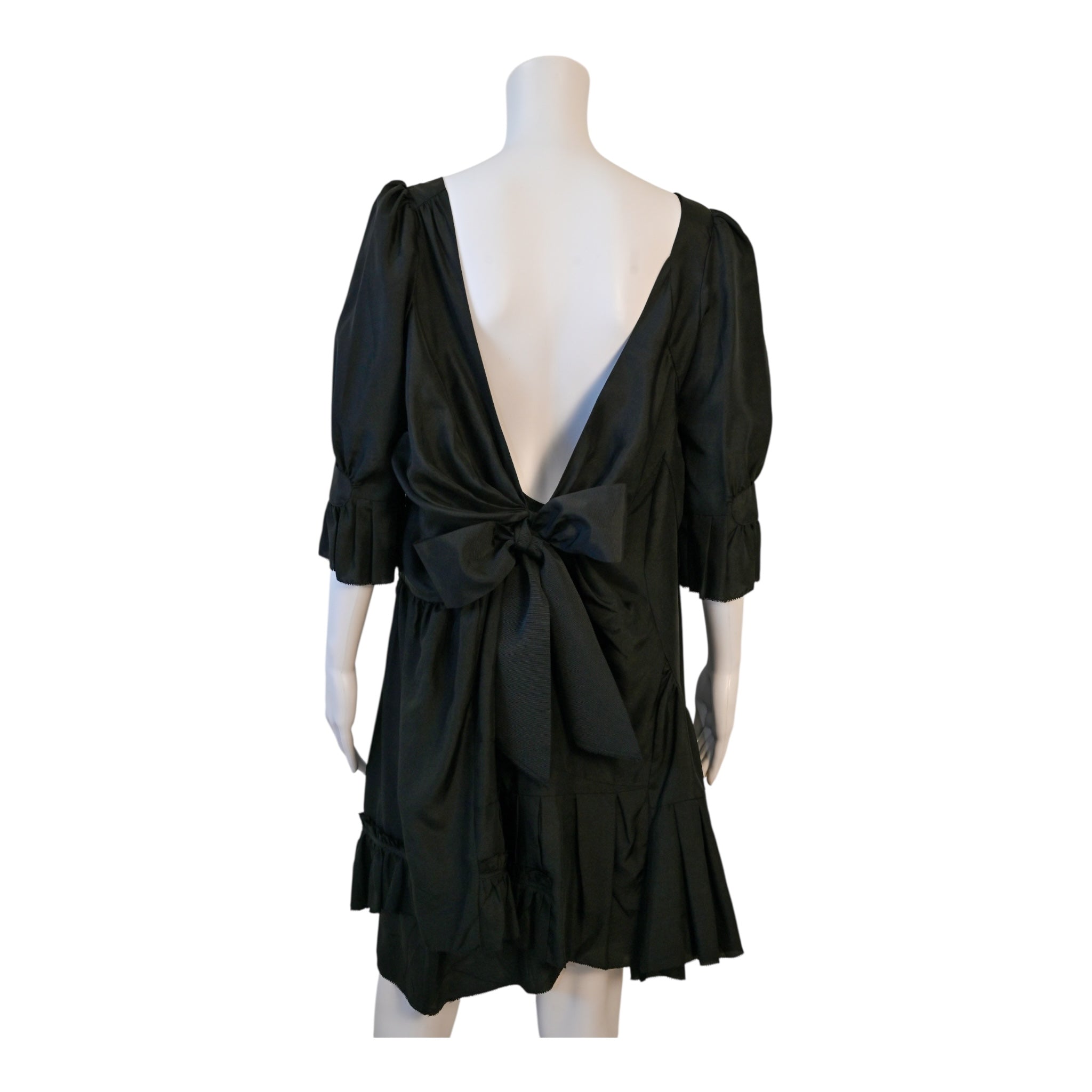 MARC BY MARC JACOBS Black Peasant Ruffle Shift Dress Size Medium