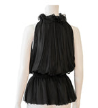 Robert Rodriguez Ruffled Silk Halter Blouse Size 12