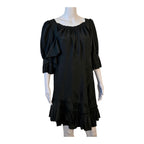 MARC BY MARC JACOBS Black Peasant Ruffle Shift Dress Size Medium
