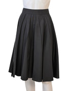 HERMÈS Black Wool Blend Pin Tuck Pleated Wrap Midi Skirt Size 38