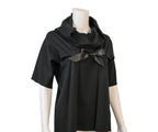 Yves Saint Laurent YSL Black Draped Cowl Collar Top Size Large