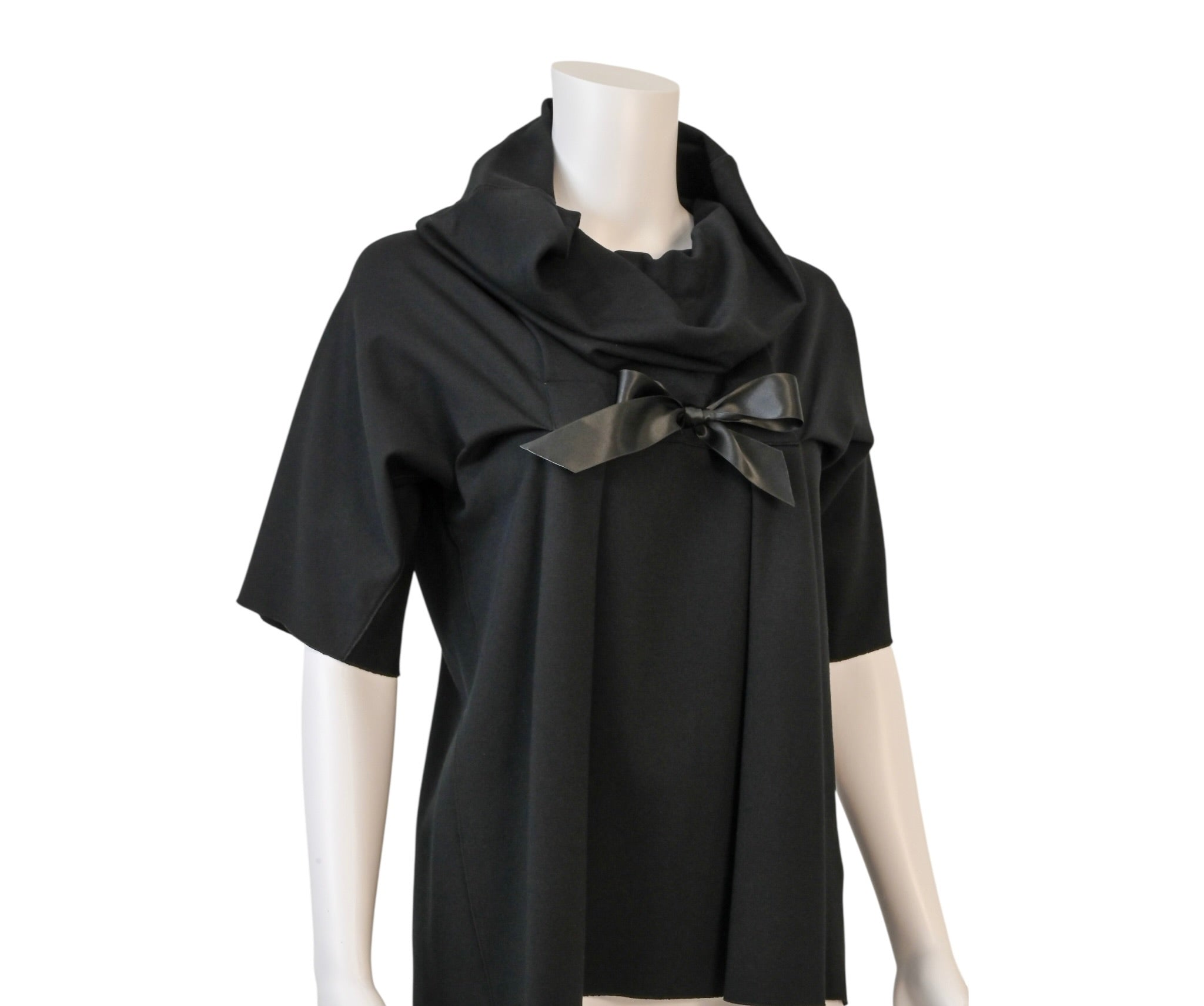 Yves Saint Laurent YSL Black Draped Cowl Collar Top Size Large