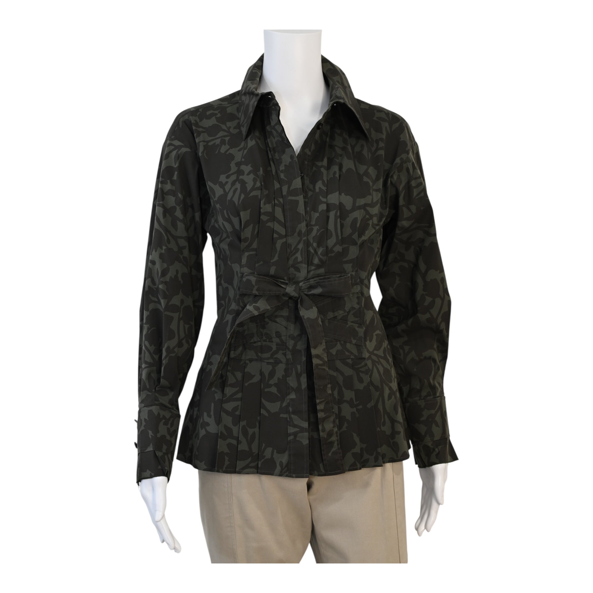 Yves Saint Laurent YSL by Stefano Pilati Camouflage Print Shirt Size 42