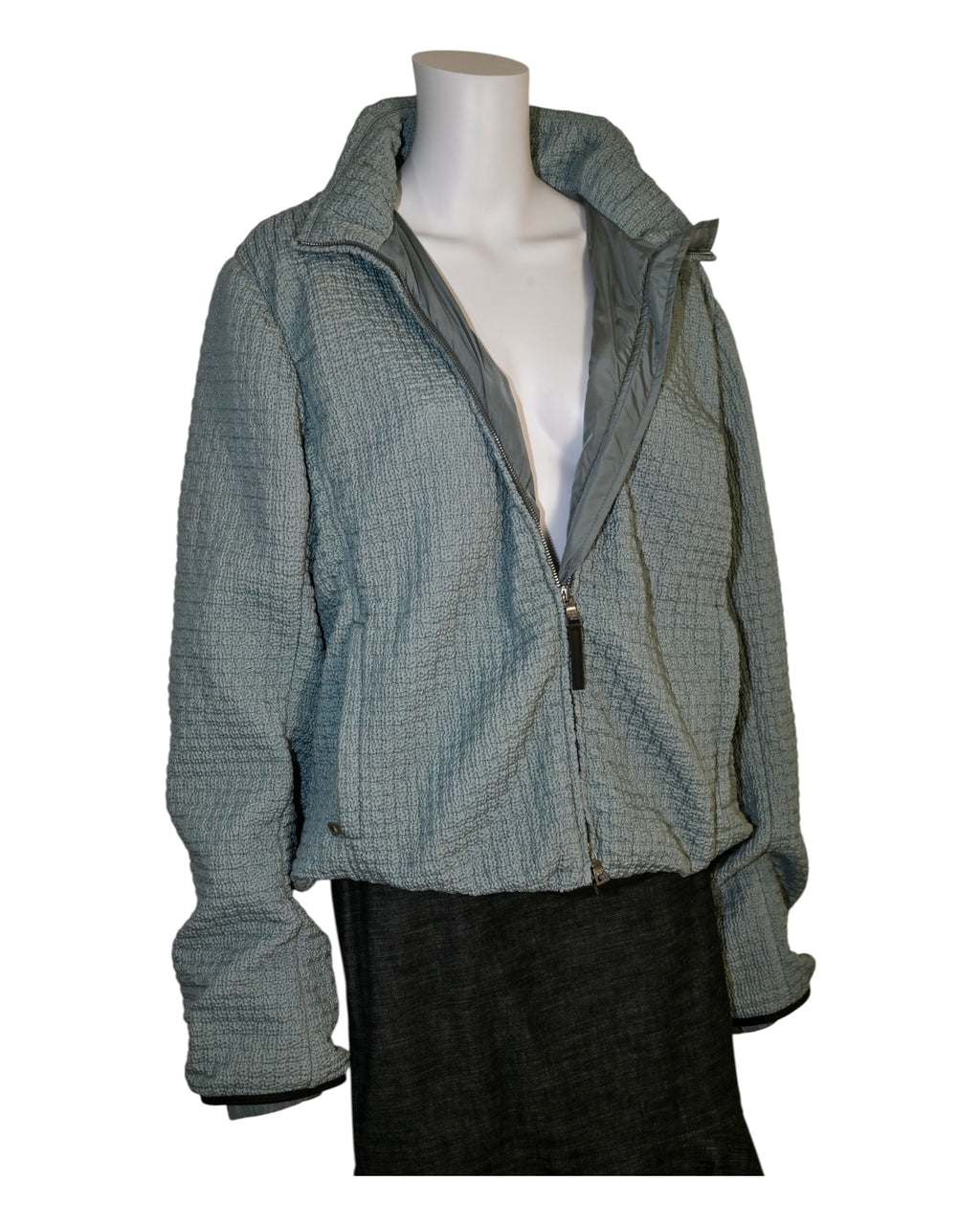 Prada Argento Zip Jacket Size 46IT