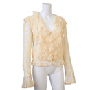 Alice & Olivia Lace & Ruffle Top Size Medium