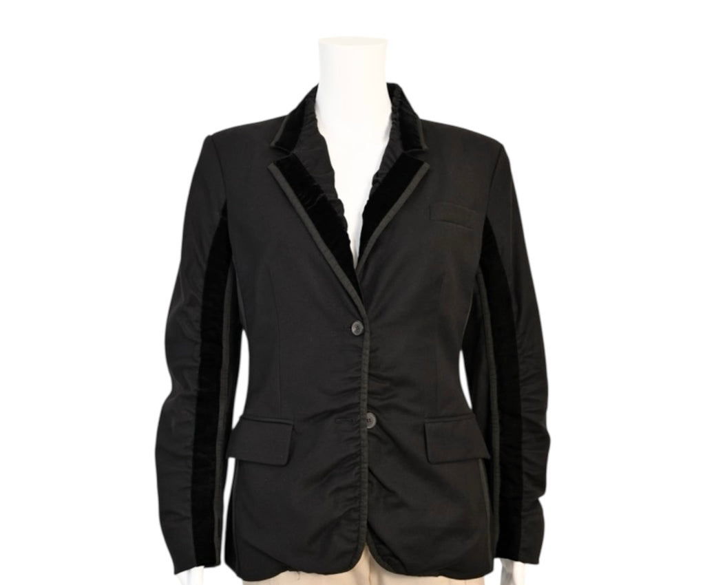 Yves Saint Laurent Rive Gauche Velvet Trim Blazer Size 40
