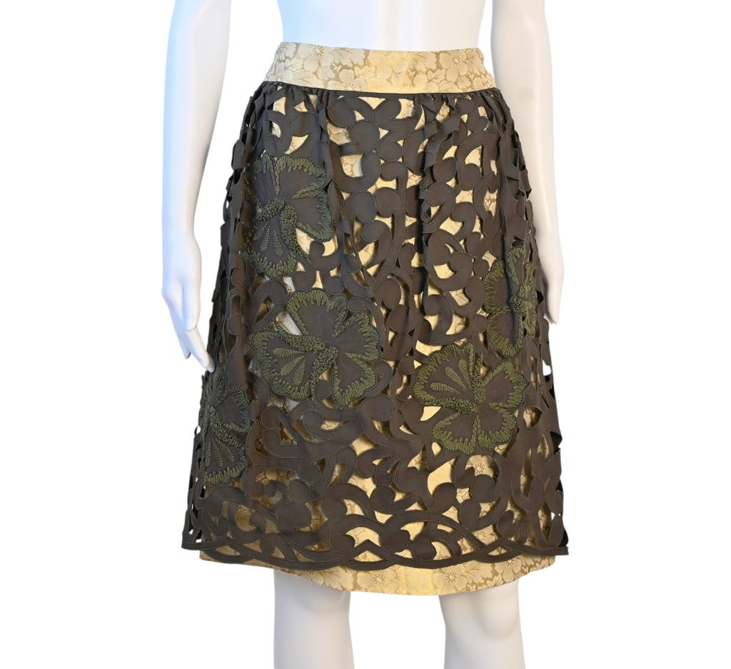 Yves Saint Laurent YSL by Stefano Pilati Lesage Embroidery Skirt Size 42