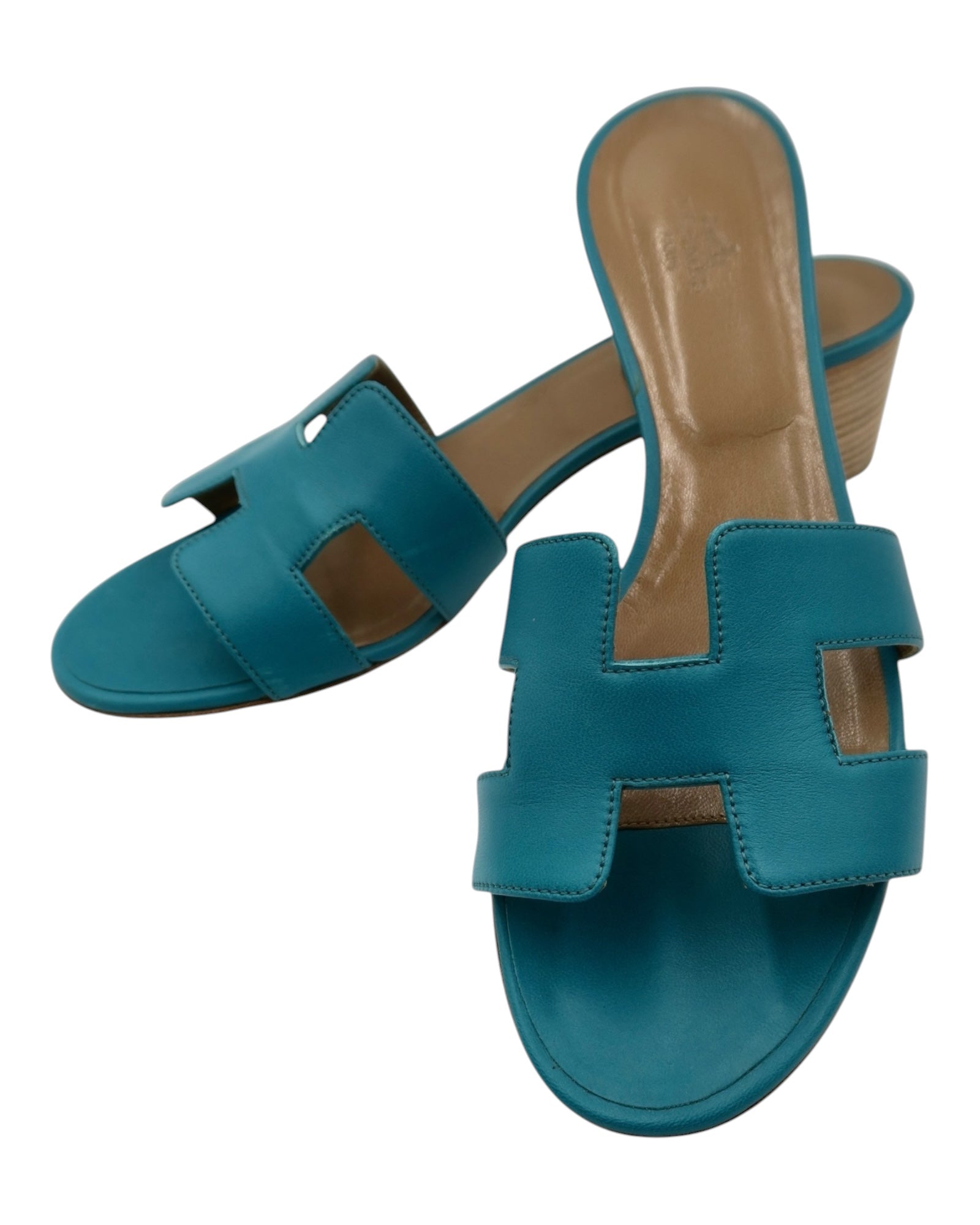 Hermes Oasis Turquoise Sandals Size 40.5