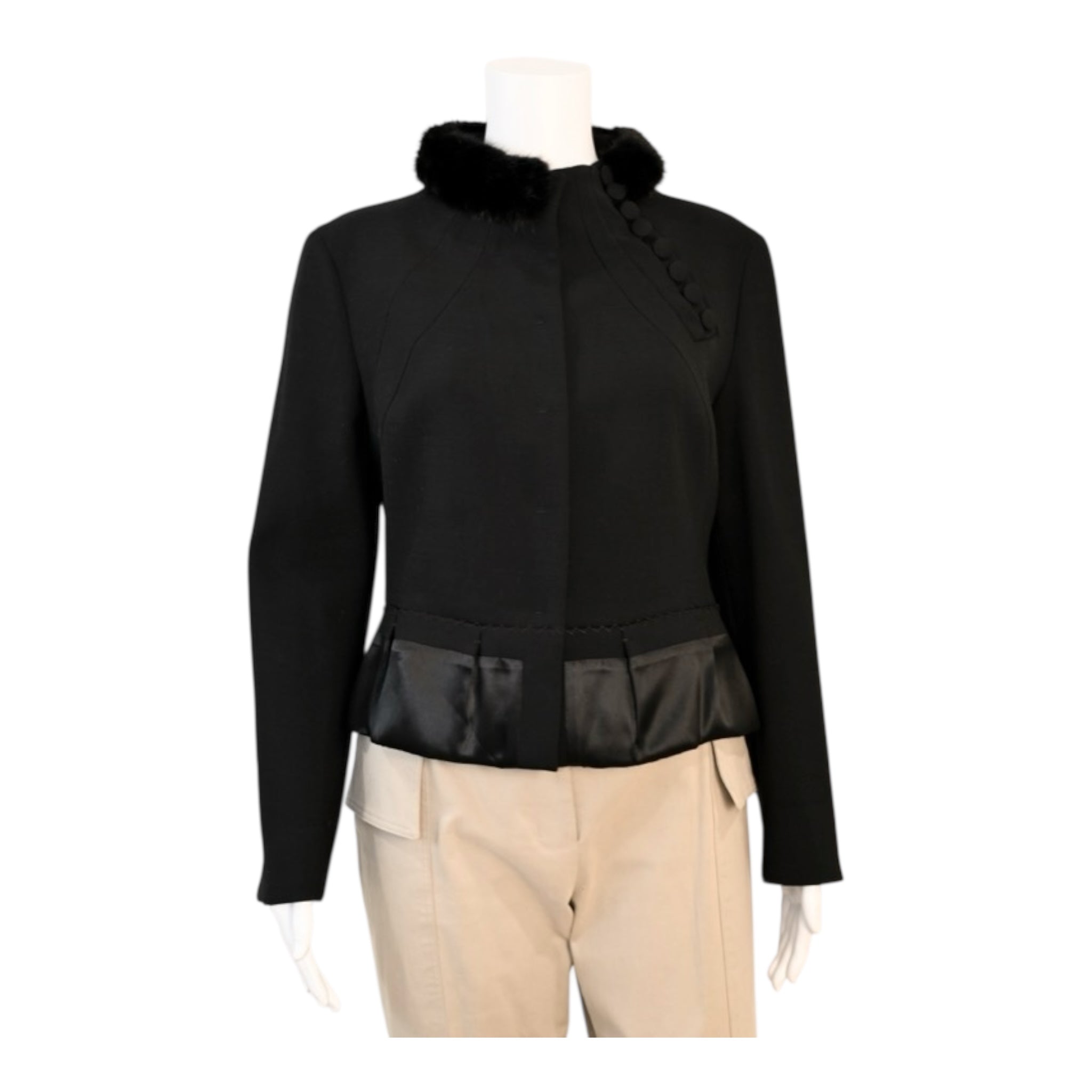 Prada Mink Fur Collar Jacket Size 46