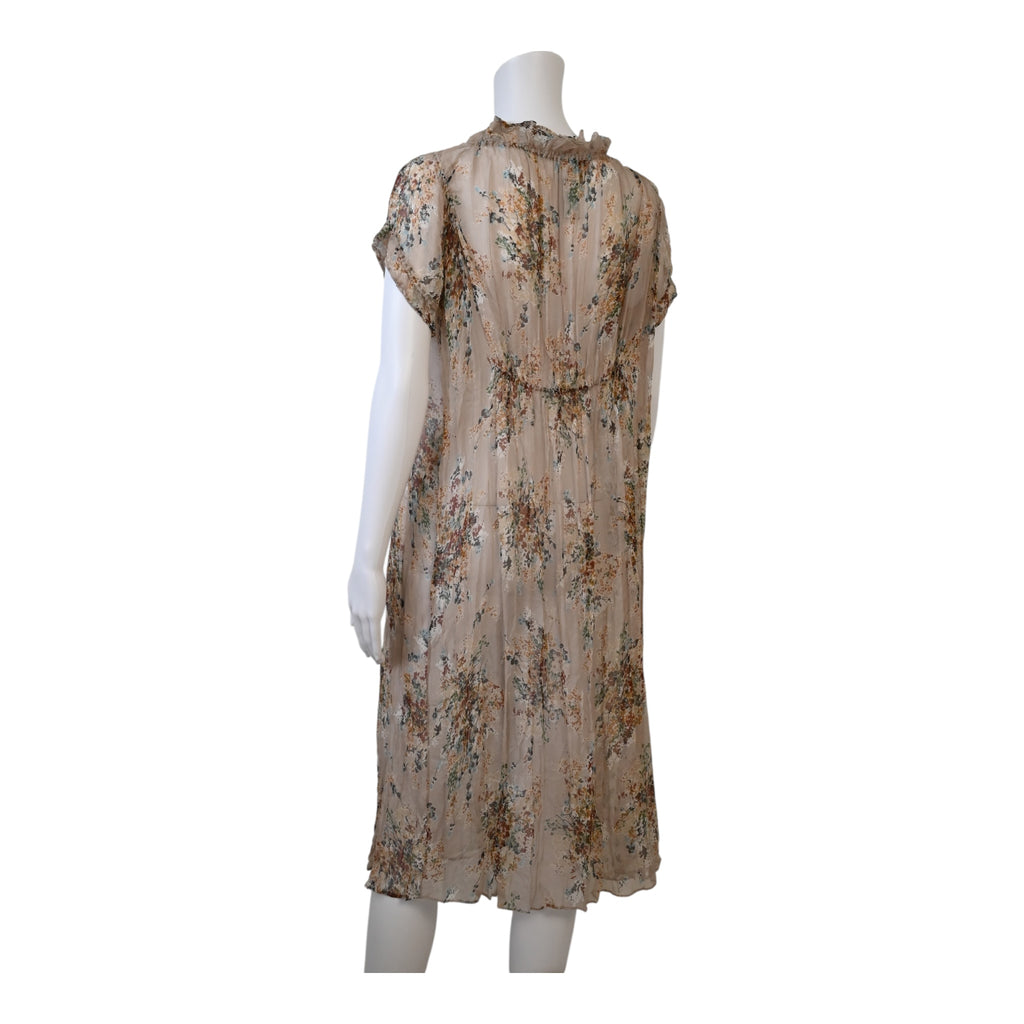 Lilith Paris Crushed Silk Chiffon Dress Size Medium