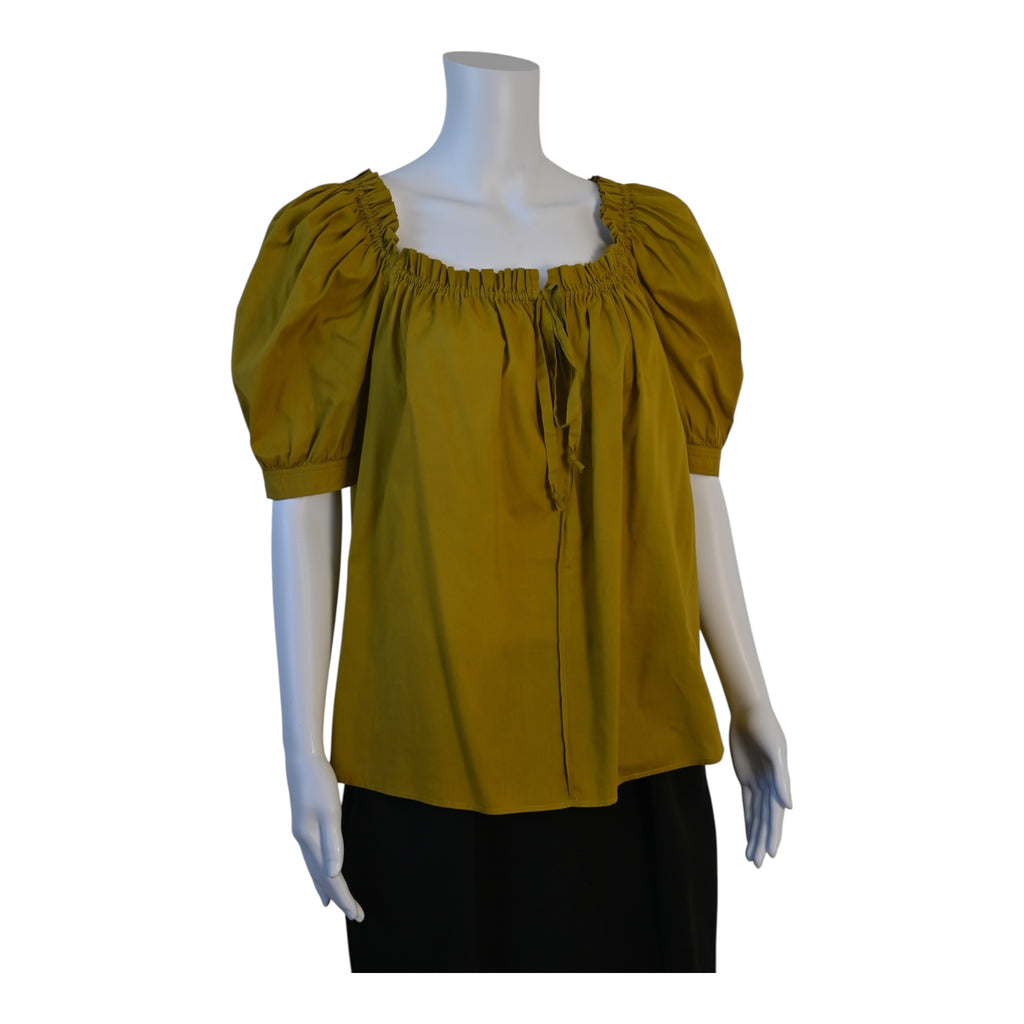 Yves Saint Laurent YSL by Tom Ford Mustard Peasant Blouse Size 42