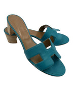 Hermes Oasis Turquoise Sandals Size 40.5