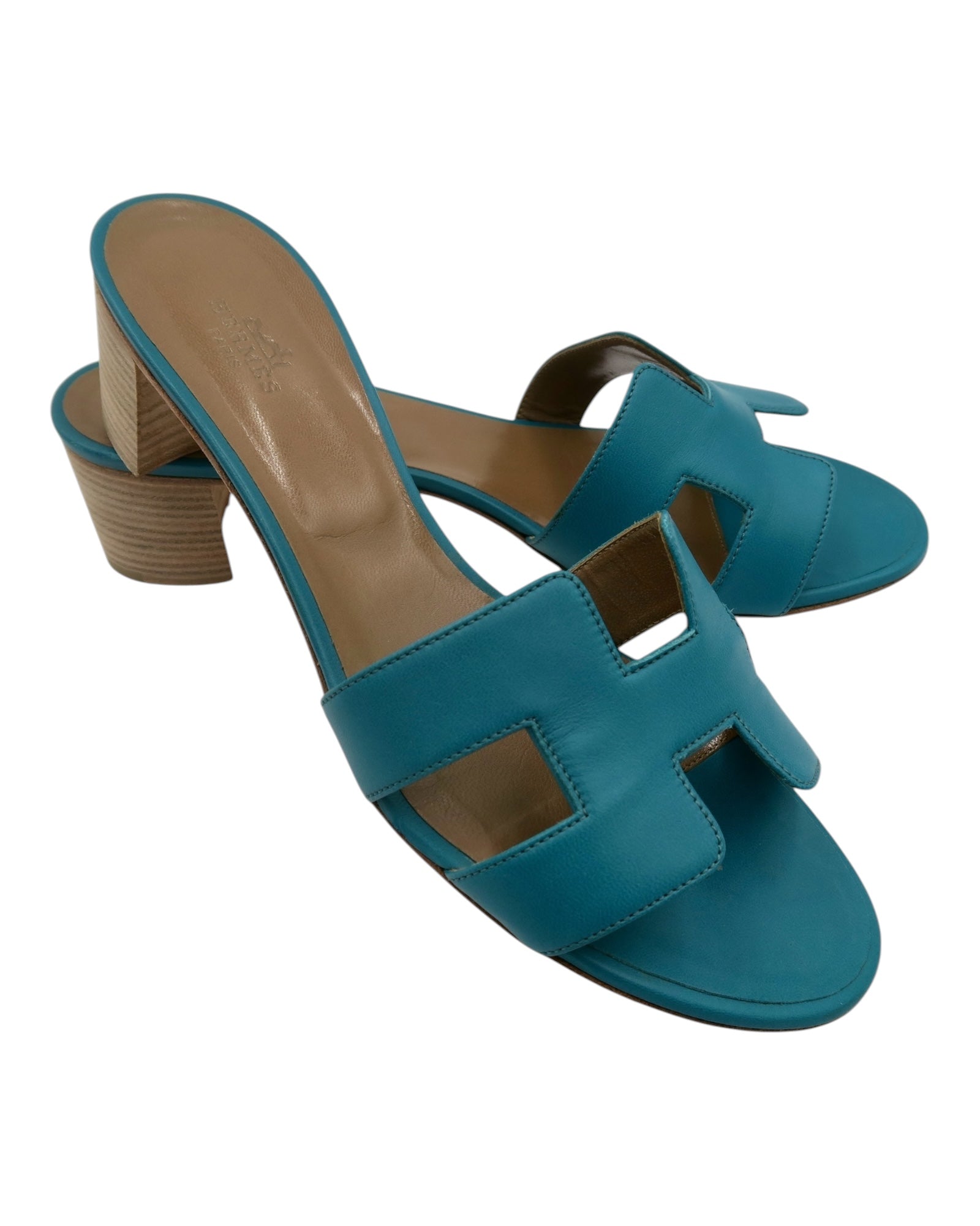 Hermes Oasis Turquoise Sandals Size 40.5