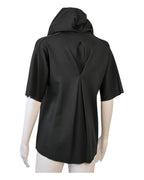 Yves Saint Laurent YSL Black Draped Cowl Collar Top Size Large