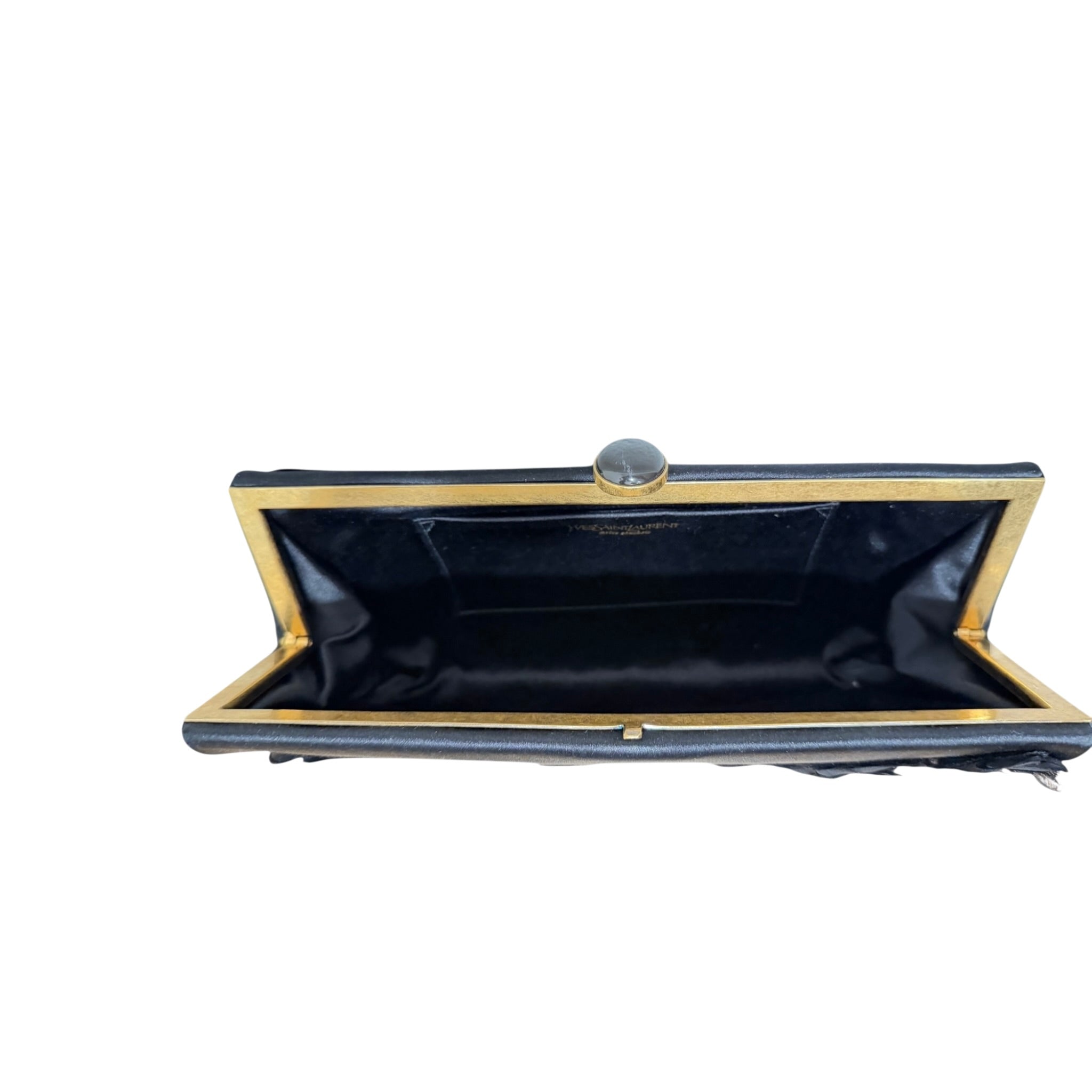Yves Saint Laurent Floral Satin Evening Clutch