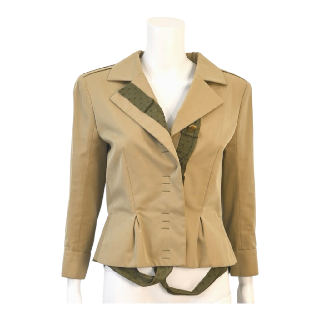 Yves Saint Laurent YSL by Stefano Pilati Khaki Military Blazer Size 40