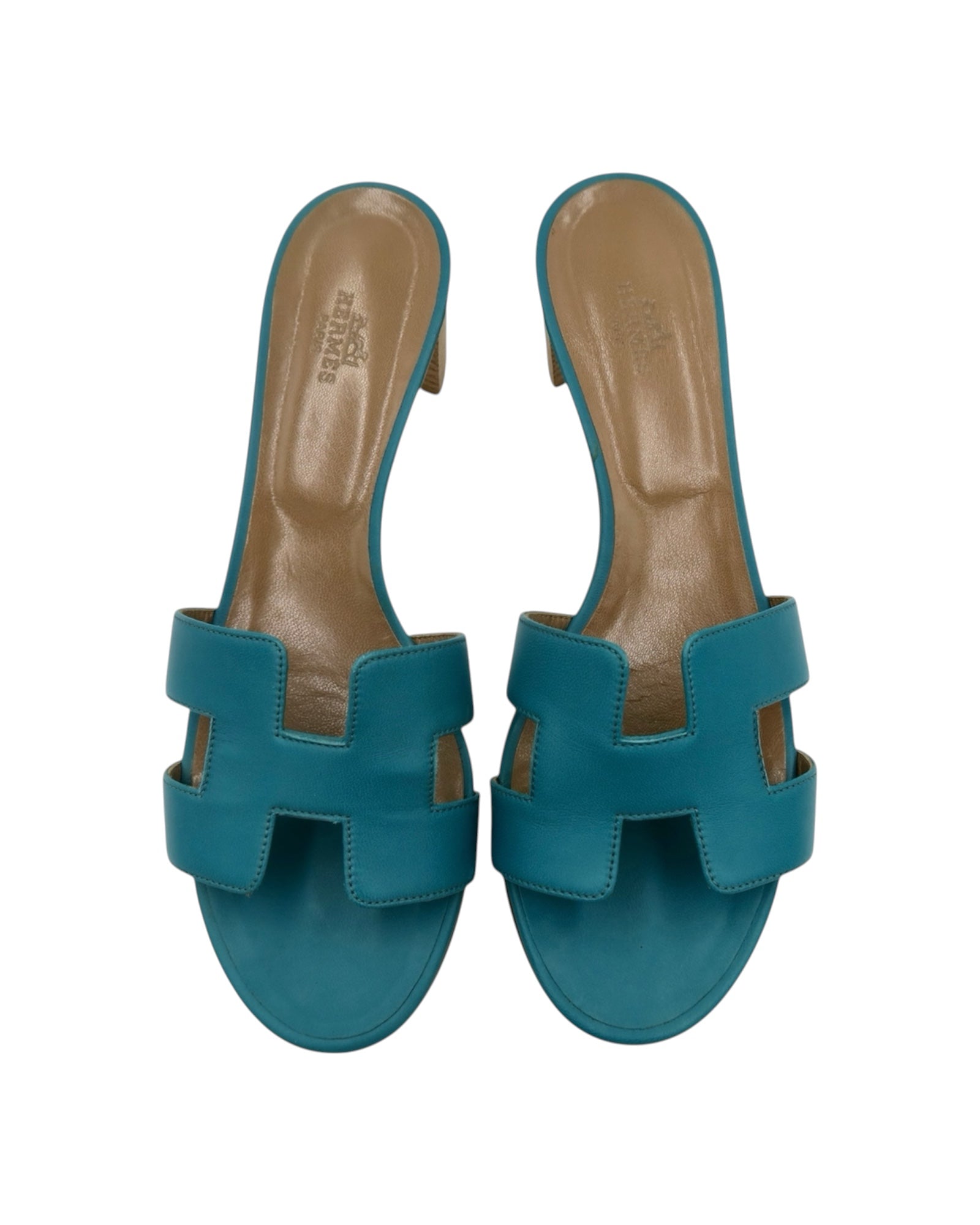 Hermes Oasis Turquoise Sandals Size 40.5