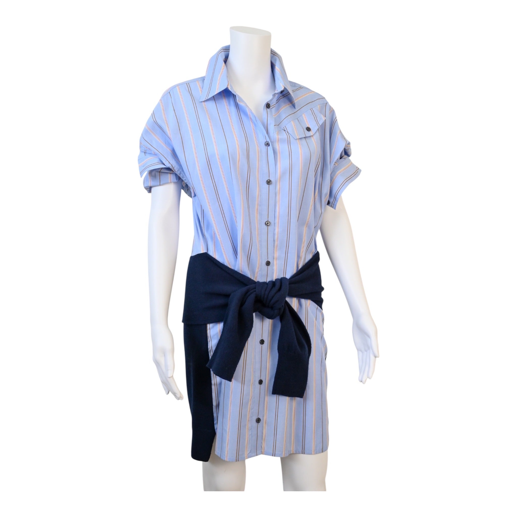 Derek Lam 10 Crosby Blue Stripe Shirt Dress Size 8