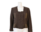 Yves Saint Laurent YSL Brown Bouclé Artisan Jacket Size 44