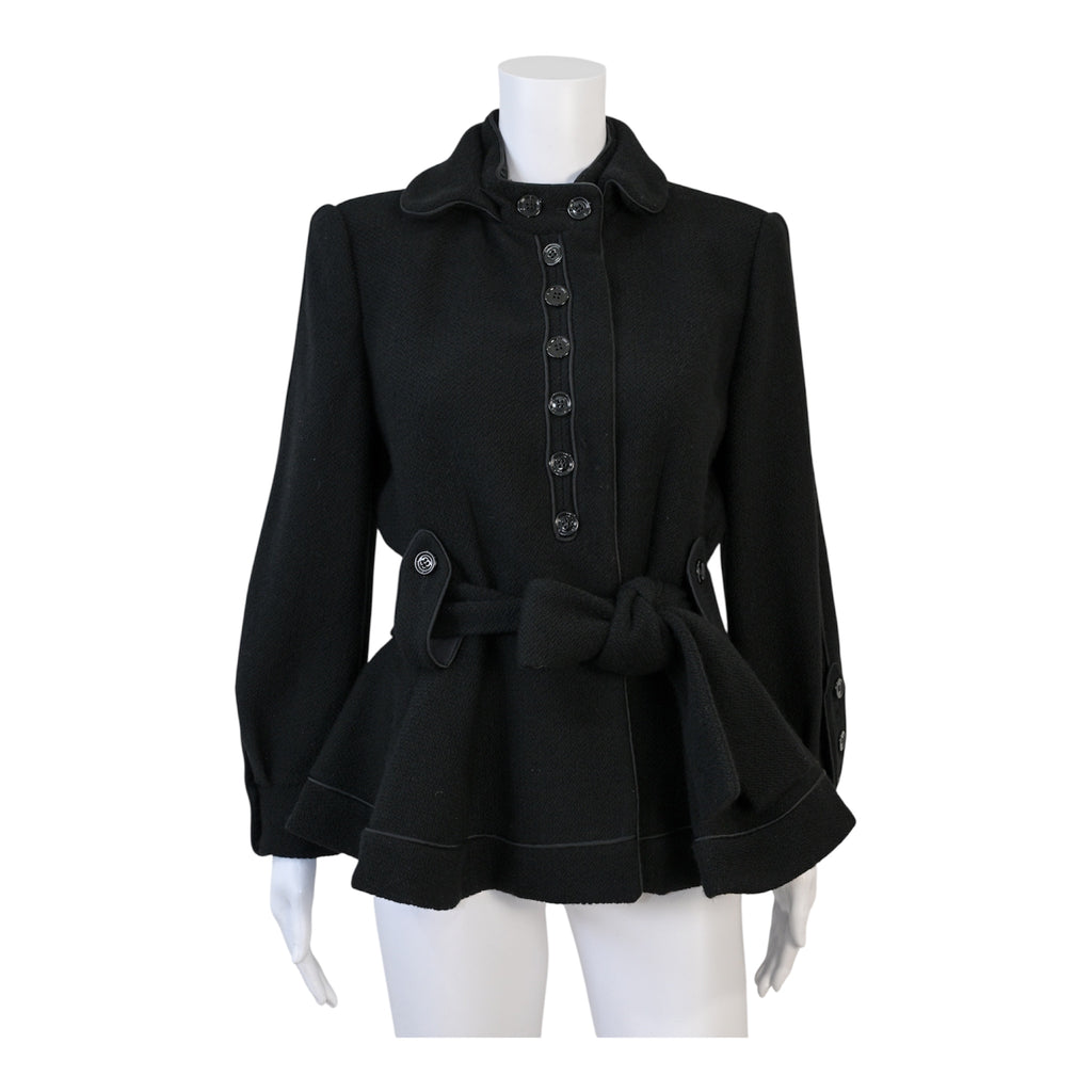 Yves Saint Laurent YSL by Tom Ford Black Belted Jacket Size 40