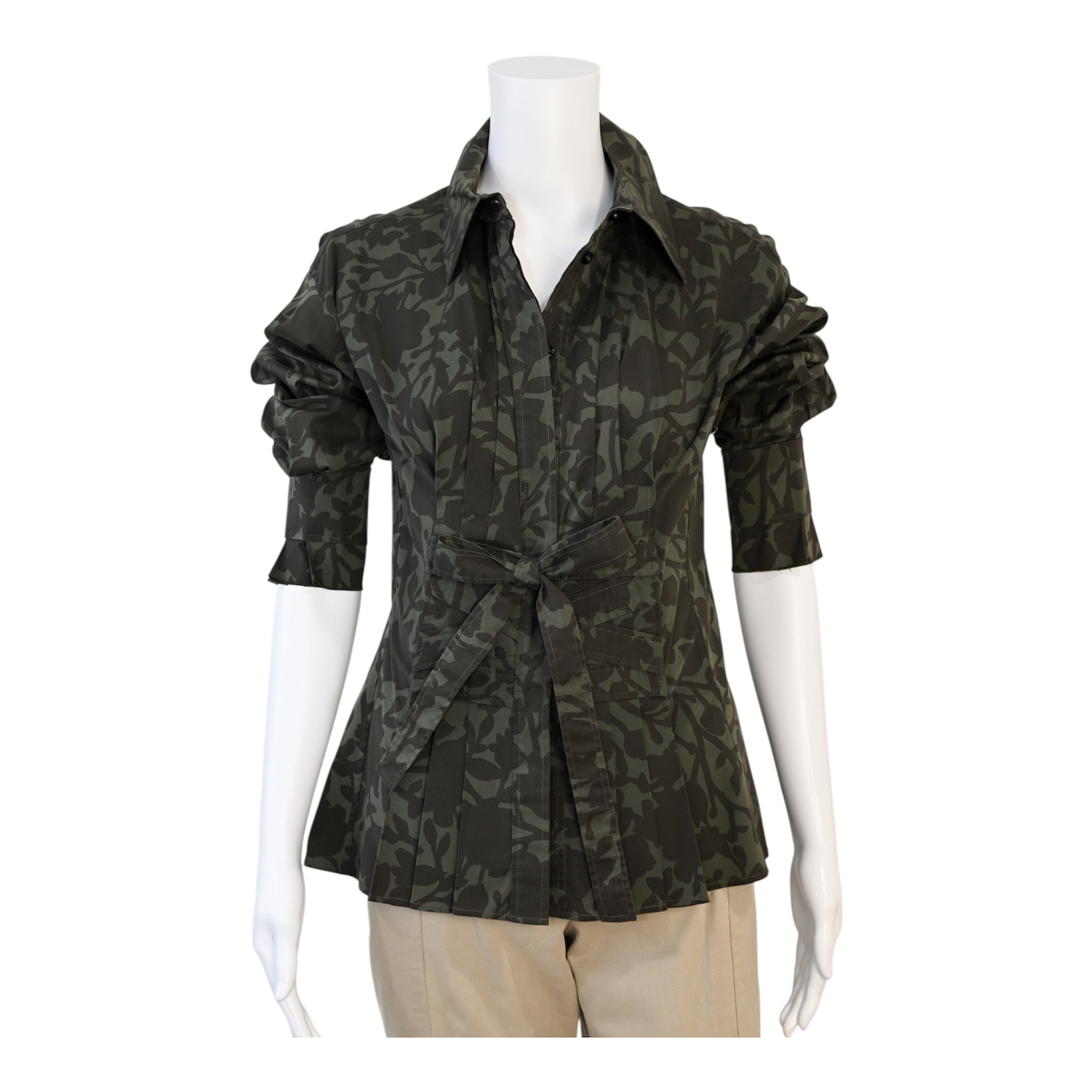Yves Saint Laurent YSL by Stefano Pilati Camouflage Print Shirt Size 42