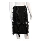 Yves Saint Laurent YSL by Tom Ford Black Satin Ribbon Skirt — F/W 2002 Runway Collection Size 42