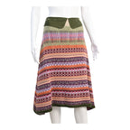ETRO Multicolor Fair Isle Jacquard Knit Flared Midi Skirt Size 46
