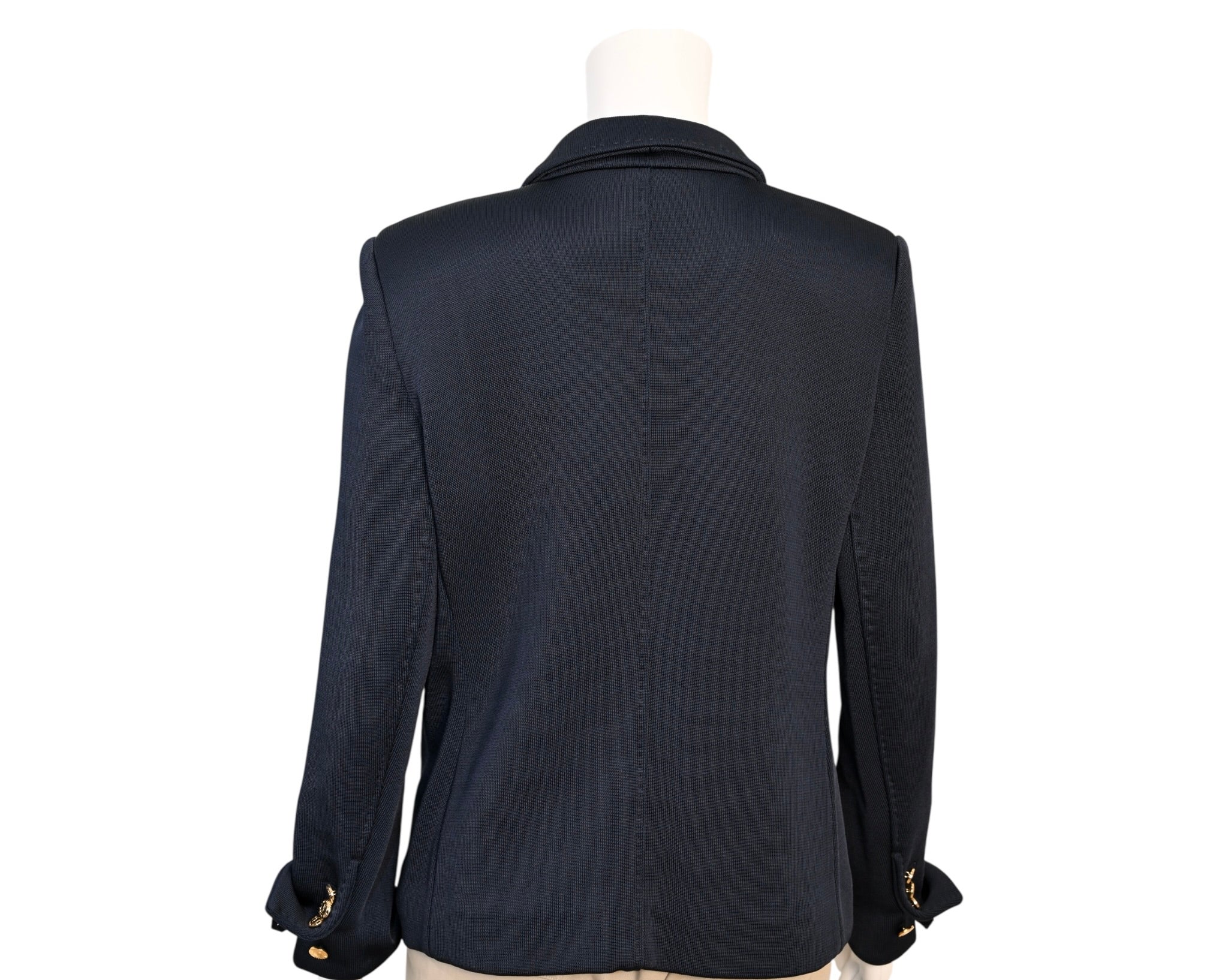 Yves Saint Laurent YSL Double Breasted Navy Jacket with Gold Buttons Size: 44